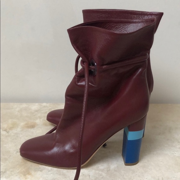 Malone Souliers Burgundy boots contrasting heel - Picture 7 of 7